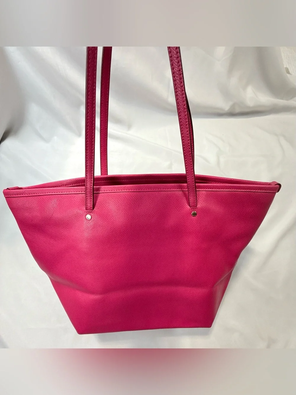 Coach Fuchsia Leather Tote with Gold Hardware